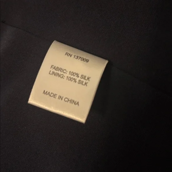 Annie Griffin Navy 100% Silk Open tailored Vest SZ L cropped  work wear casual - Picture 3 of 11